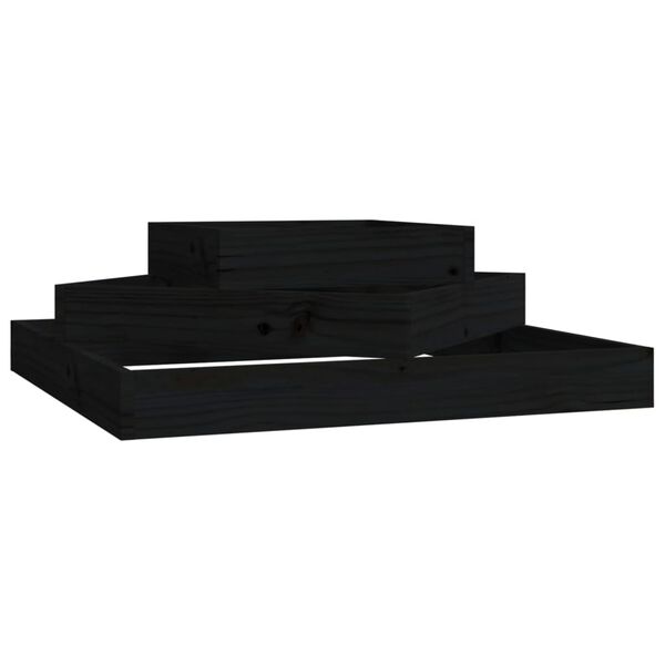 vidaXL Jardinière Noir 83x83x27 cm Bois massif de pin