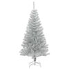 vidaXL Sapin de Noël artificiel avec support argenté 150 cm PET