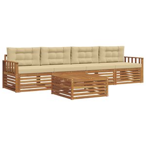 vidaXL Ensemble de canap&eacute;s d'ext&eacute;rieur 5 pc Naturel et Beige