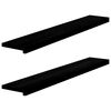 vidaXL Appuis de fen&ecirc;tre 2 pcs brun-noir bois de ch&ecirc;ne massif