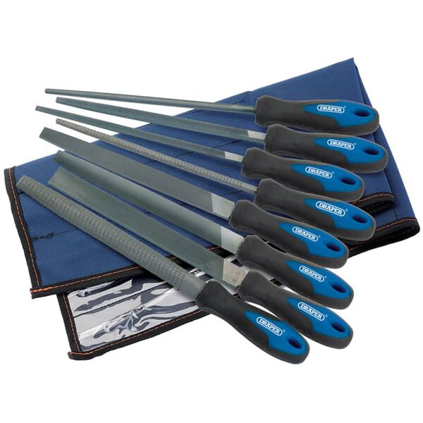 Draper Tools Jeu de limes et de r&acirc;pe d'ing&eacute;nieur 8 pcs 200 mm 44961