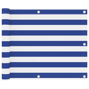 vidaXL &Eacute;cran de balcon Blanc et bleu 75x400 cm Tissu Oxford