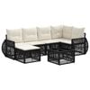 vidaXL Ensemble de canap&eacute; de jardin 7 pc Noir et blanc cr&egrave;me polyrotin
