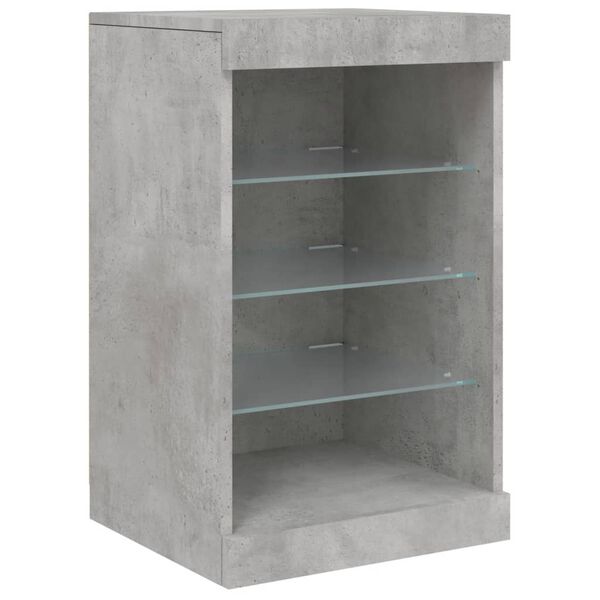 vidaXL Buffet avec lumières LED gris béton 41x37x67 cm