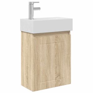 vidaXL Meuble de salle de bain avec robinet Ch&ecirc;ne Sonoma