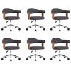 vidaXL Chaises pivotantes &agrave; manger lot de 6 gris bois courb&eacute; et tissu