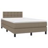 vidaXL Sommier &agrave; lattes de lit avec matelas Taupe 120x200 cm Tissu