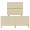 vidaXL Cadre de lit avec t&ecirc;te de lit Cr&egrave;me 120 x 190 cm tissu