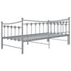 vidaXL Cadre de canap&eacute;-lit extensible sans matelas gris m&eacute;tal 90x200cm