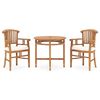 vidaXL Ensemble &agrave; manger de jardin 3pcs avec coussins bois teck solide