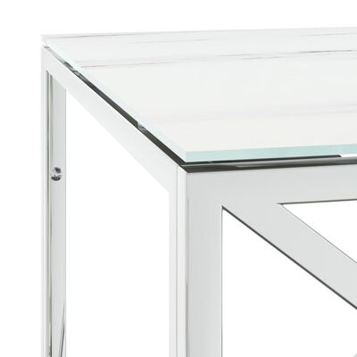 vidaXL Table basse 110x45x45 cm acier inoxydable et verre