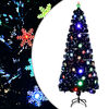 vidaXL Sapin de No&euml;l et flocons de neige LED Noir 240 cm Fibre optique