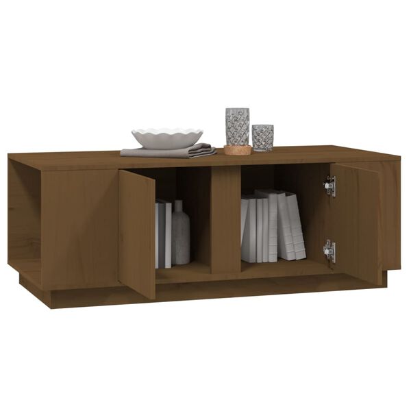 vidaXL Table basse Marron miel 110x50x40 cm Bois massif de pin