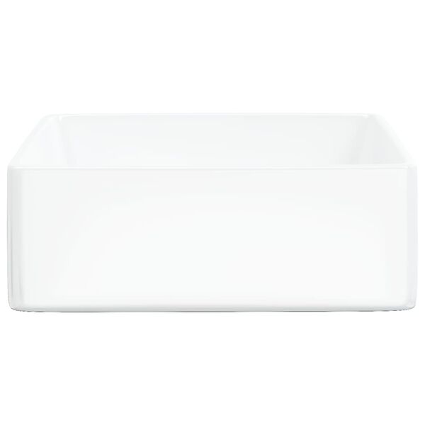 vidaXL Lavabo blanc 37x37x13 cm c&eacute;ramique carr&eacute;