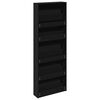 vidaXL Armoire &agrave; chaussures avec miroir 5 niveaux noir 63x17x169,5 cm