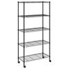 vidaXL &Eacute;tag&egrave;re de rangement 5 niveaux roues 75x35x155 cm Noir 250 kg