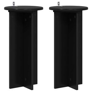 vidaXL Support de Plante 2 pi&egrave;ces Noir 29,5 x 29,5 x 60 cm