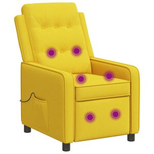 vidaXL Fauteuil de massage inclinable Jaune clair 65 x 93 x 102 cm