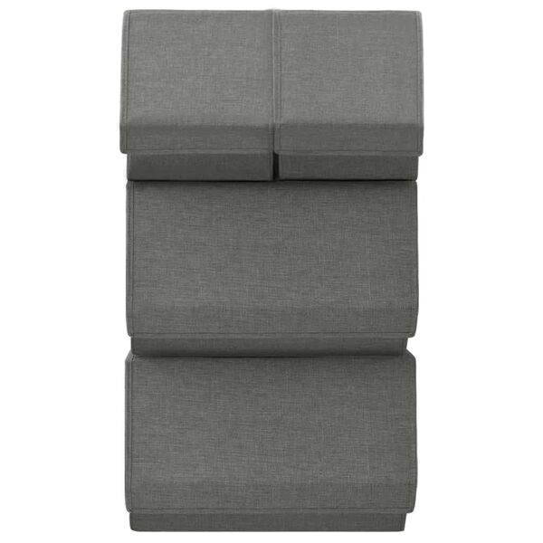 vidaXL Bo&icirc;tes de rangement empilables 4 pcs Tissu Anthracite