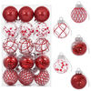 vidaXL Ensemble de boules de No&euml;l 30 pc Rouge &Oslash; 6 cm PET