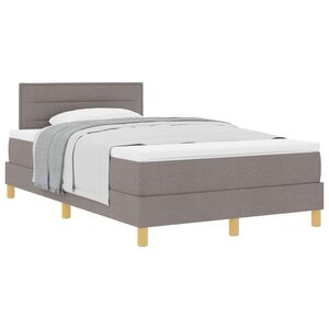 vidaXL Lit &agrave; ressorts avec matelas Taupe 120 x 190 cm tissu