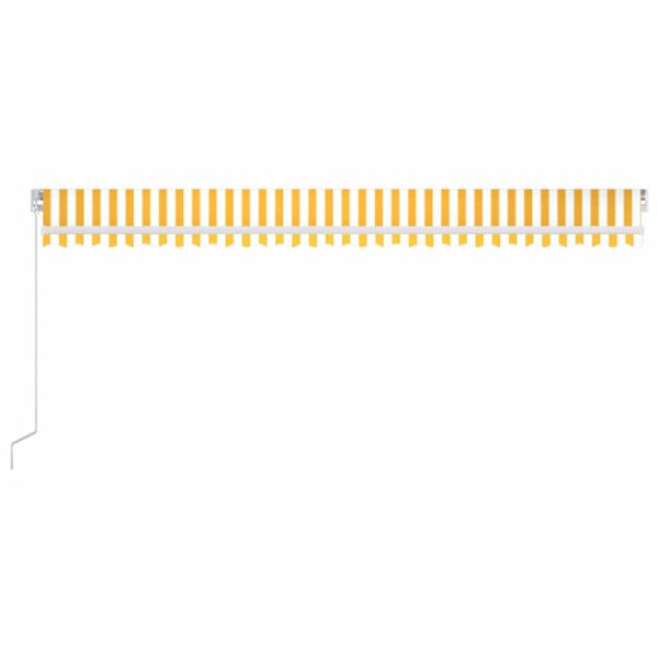 vidaXL Auvent manuel r&eacute;tractable avec LED 600x300 cm Jaune et blanc