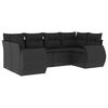 vidaXL Salon de jardin 6 pcs avec coussins noir r&eacute;sine tress&eacute;e