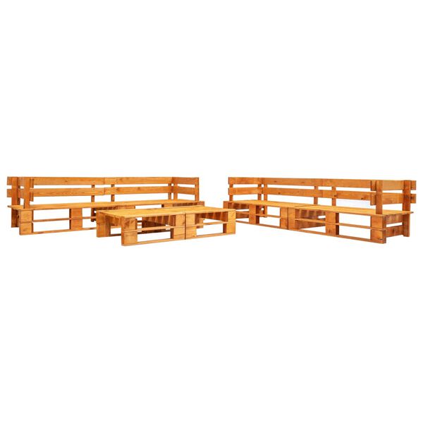 vidaXL Canapés de jardin palette 6 pcs bois marron miel