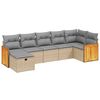 vidaXL Salon de jardin avec coussins 7pcs m&eacute;lange beige r&eacute;sine tress&eacute;e