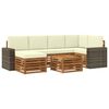 vidaXL Ensemble de canap&eacute;s d'ext&eacute;rieur 7 pc Naturel et Cr&egrave;me Polyester