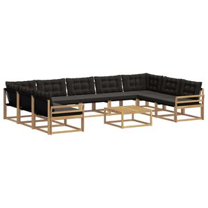 vidaXL Ensemble de canap&eacute;s d'ext&eacute;rieur 10 pcs Blanc et noir