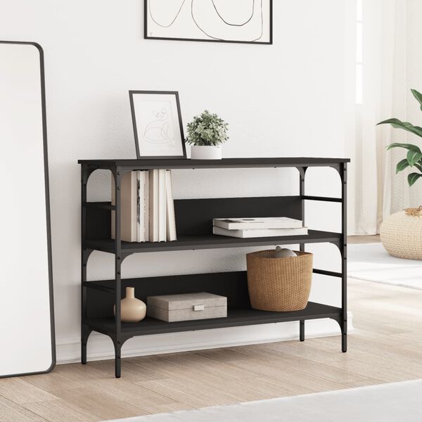 vidaXL Table console noir 100x32x75 cm bois d'ing&eacute;nierie