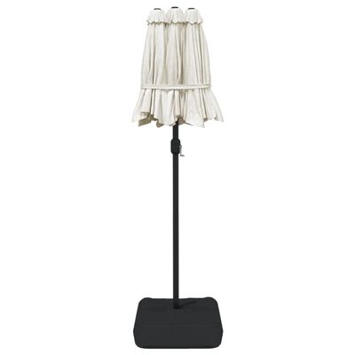 vidaXL Parasol de jardin à double tête avec LED blanc sable 316x240 cm