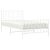 vidaXL Cadre de lit m&eacute;tal sans matelas et pied de lit blanc 100x200 cm