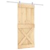 vidaXL Porte coulissante Naturel et Blanc 90 x 210 cm