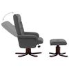vidaXL Fauteuil inclinable avec repose-pied Gris Similicuir