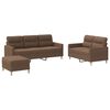 vidaXL Ensemble de canap&eacute;s 3 pcs avec coussins Marron Tissu