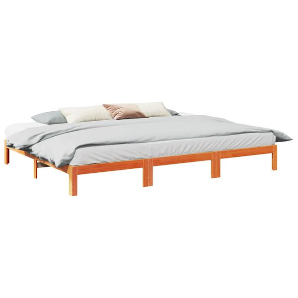 VidaXL Cadre de lit familial sans matelas marron cir&eacute; 240x200 cm