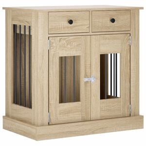 vidaXL Meuble de cage pour chien Ch&ecirc;ne Sonoma 80 x 47,5 x 80 cm