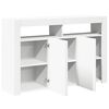 vidaXL Buffet avec lumières LED Blanc 115,5x30x75 cm