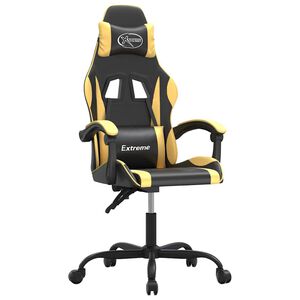 vidaXL Chaise de jeu Noir et dor&eacute; Similicuir