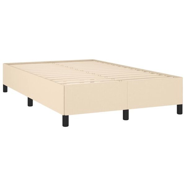 vidaXL Sommier &agrave; lattes de lit avec matelas cr&egrave;me 120x190 cm tissu