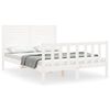 vidaXL Cadre de lit sans matelas blanc bois de pin massif