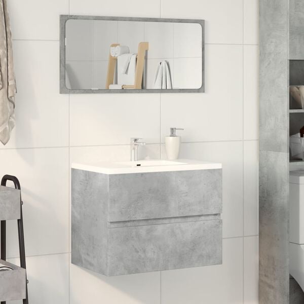 vidaXL Armoire de salle de bain gris b&eacute;ton bois d'ing&eacute;nierie