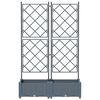 vidaXL Cache-pot de jardin 2 pcs Gris Clair 80 x 40 x 125,5 cm Acier