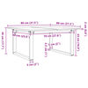 vidaXL Table basse cadre en O 80x80x45 cm bois de pin massif et acier