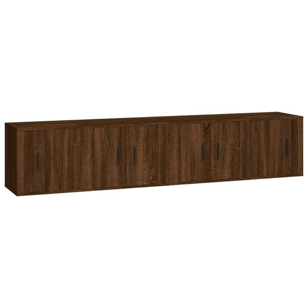 vidaXL Ensemble de meubles TV 4 pcs Ch&ecirc;ne marron Bois d'ing&eacute;nierie