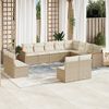 vidaXL Salon de jardin avec coussins 12 pcs beige r&eacute;sine tress&eacute;e