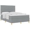 vidaXL Lit &agrave; ressorts avec matelas Gris clair 140 x 190 cm tissu