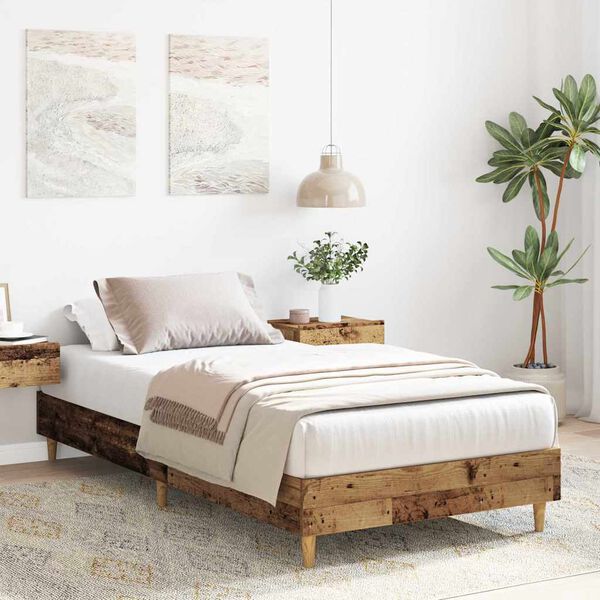 vidaXL Cadre de lit sans matelas vieux bois 90x200 cm bois ing&eacute;nierie